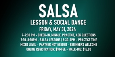 Salsa Lessons with Ava & Rodolfo - Friday, May 31, 2024